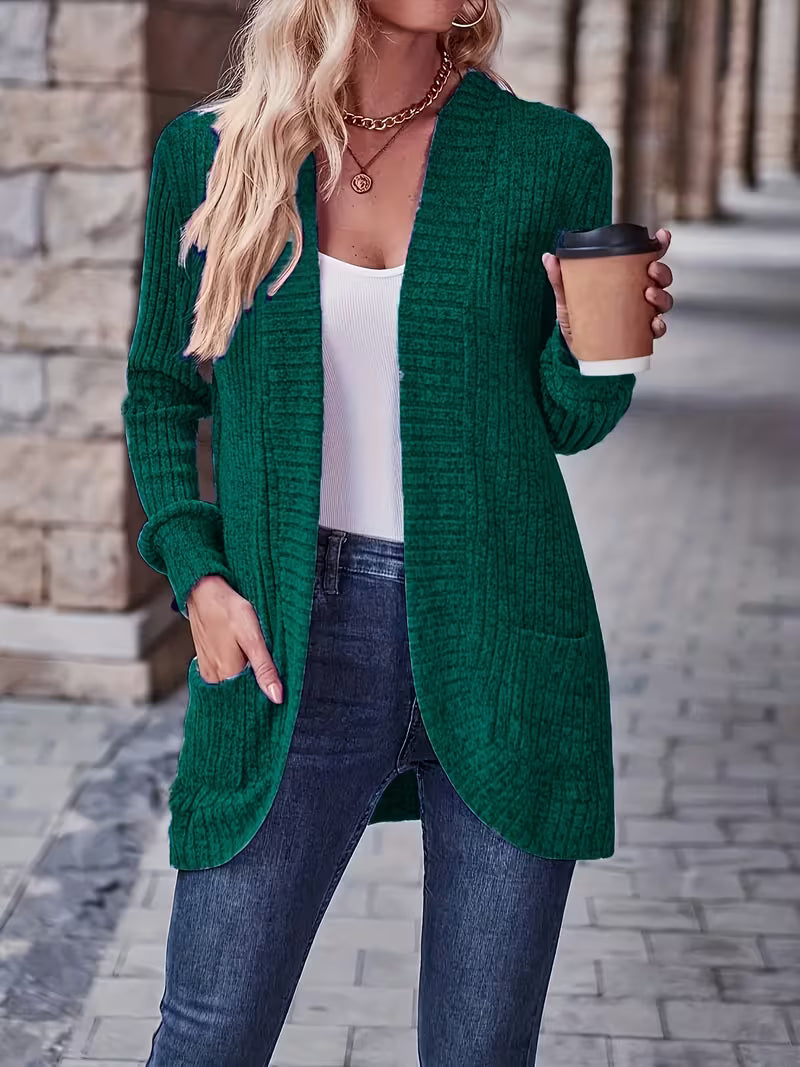 Lorraine | Ribbed Pocket Patchwork Long Sleeve Top