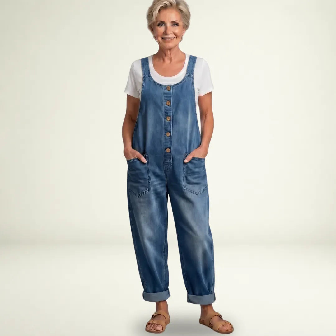 Saylor - Vintage Washed Cotton Denim Overalls