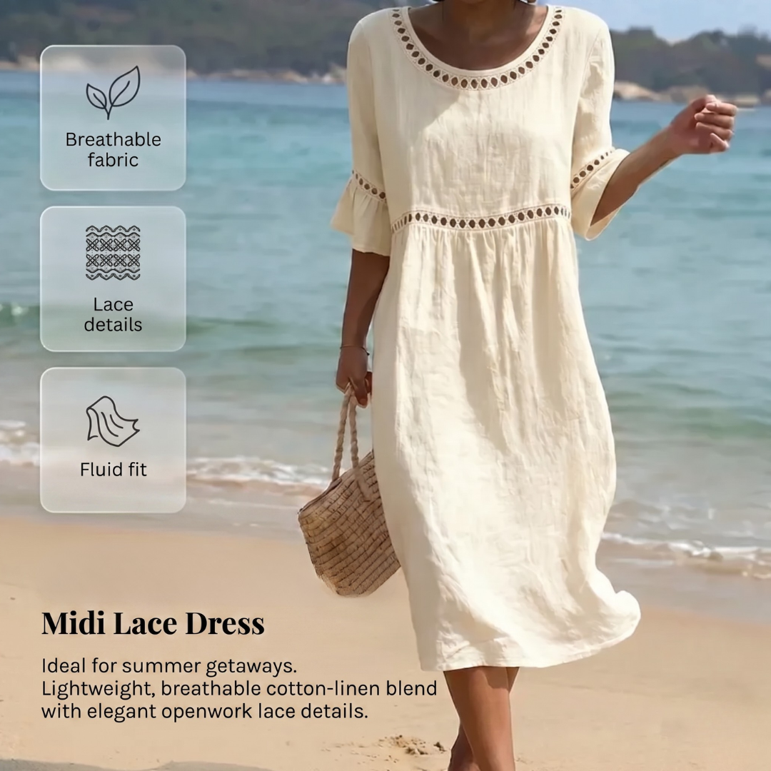 Pryline - Women’s Midi Linen Dress