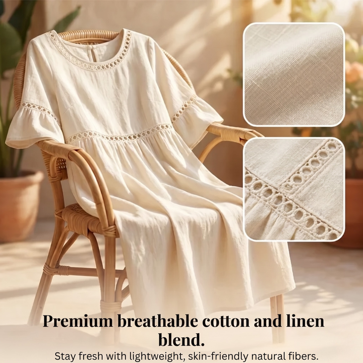 Pryline - Women’s Midi Linen Dress