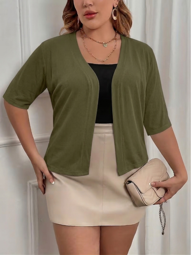 Gwendolyn | Plus Size Half Sleeve Stretch Cardigan