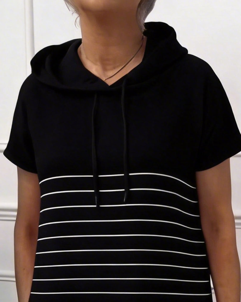 Gavellea - Women's Striped Hooded Dress