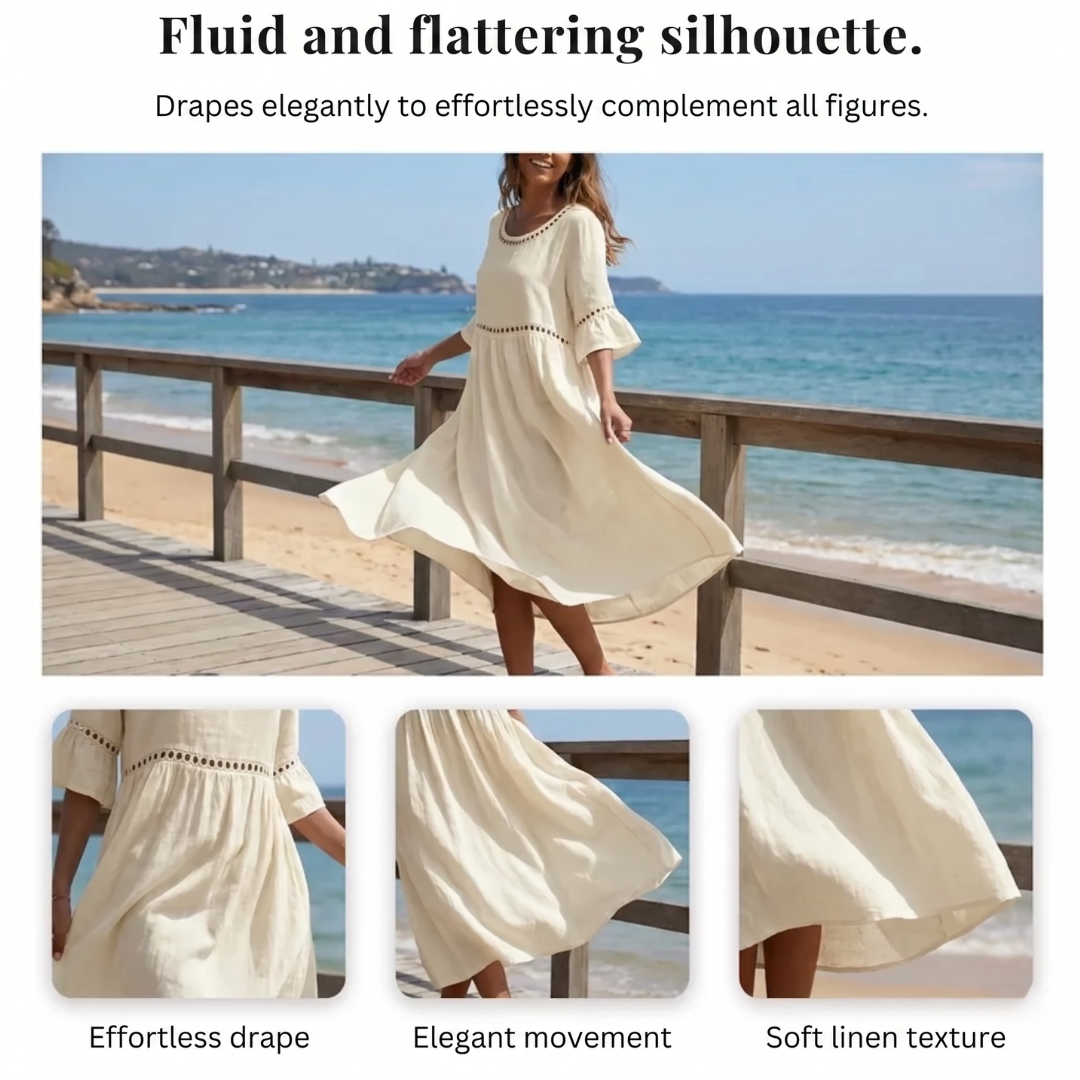 Pryline - Women’s Midi Linen Dress
