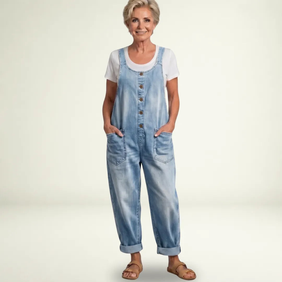 Saylor - Vintage Washed Cotton Denim Overalls