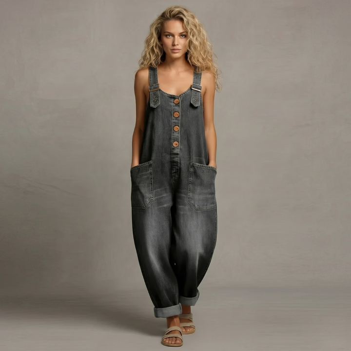 Saylor - Vintage Washed Cotton Denim Overalls