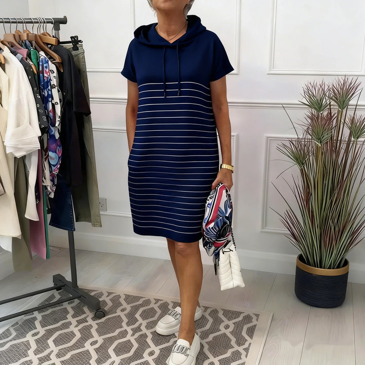 Gavellea - Women's Striped Hooded Dress