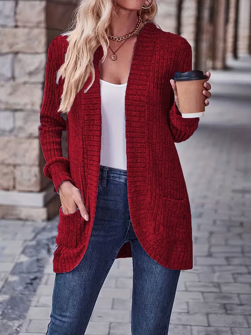 Lorraine | Ribbed Pocket Patchwork Long Sleeve Top