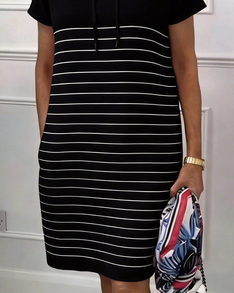 Gavellea - Women's Striped Hooded Dress