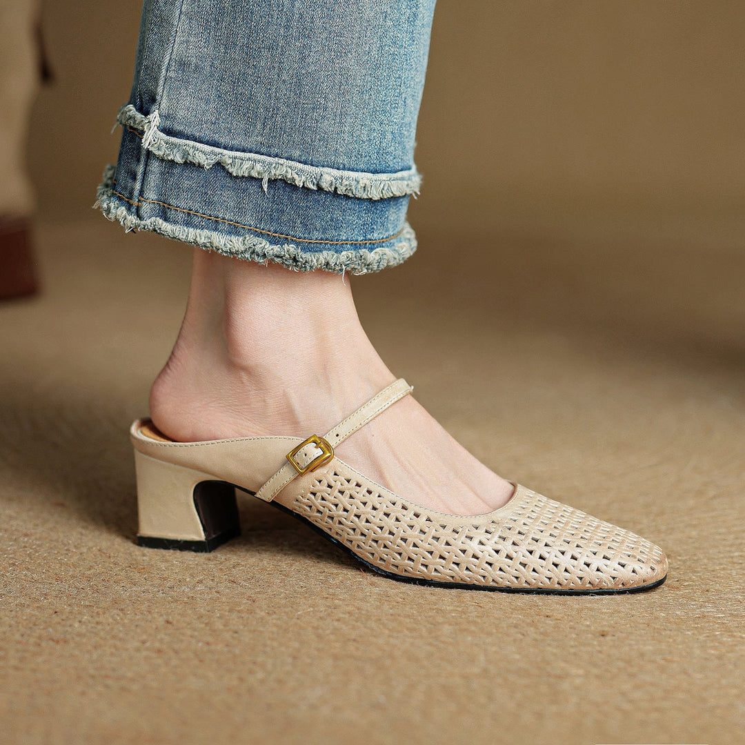 Arlen Genuine Leather Mary Jane Mules