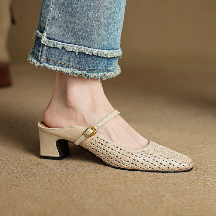 Arlen Genuine Leather Mary Jane Mules