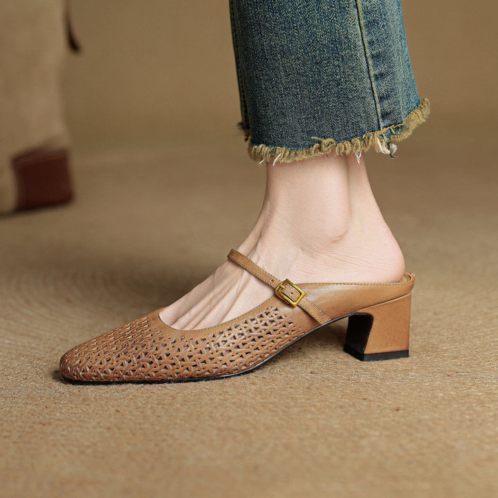 Arlen Genuine Leather Mary Jane Mules