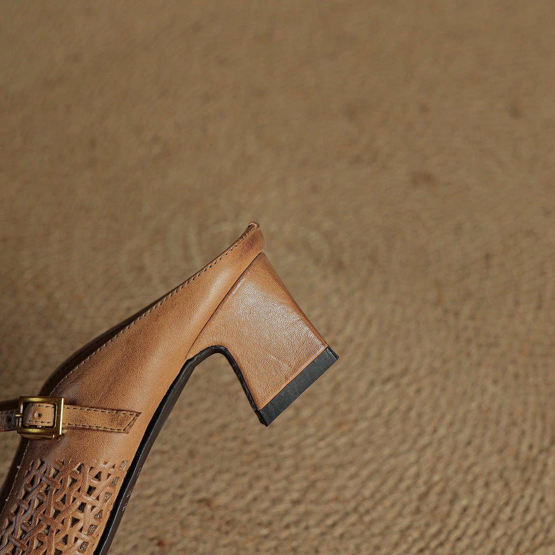 Arlen Genuine Leather Mary Jane Mules