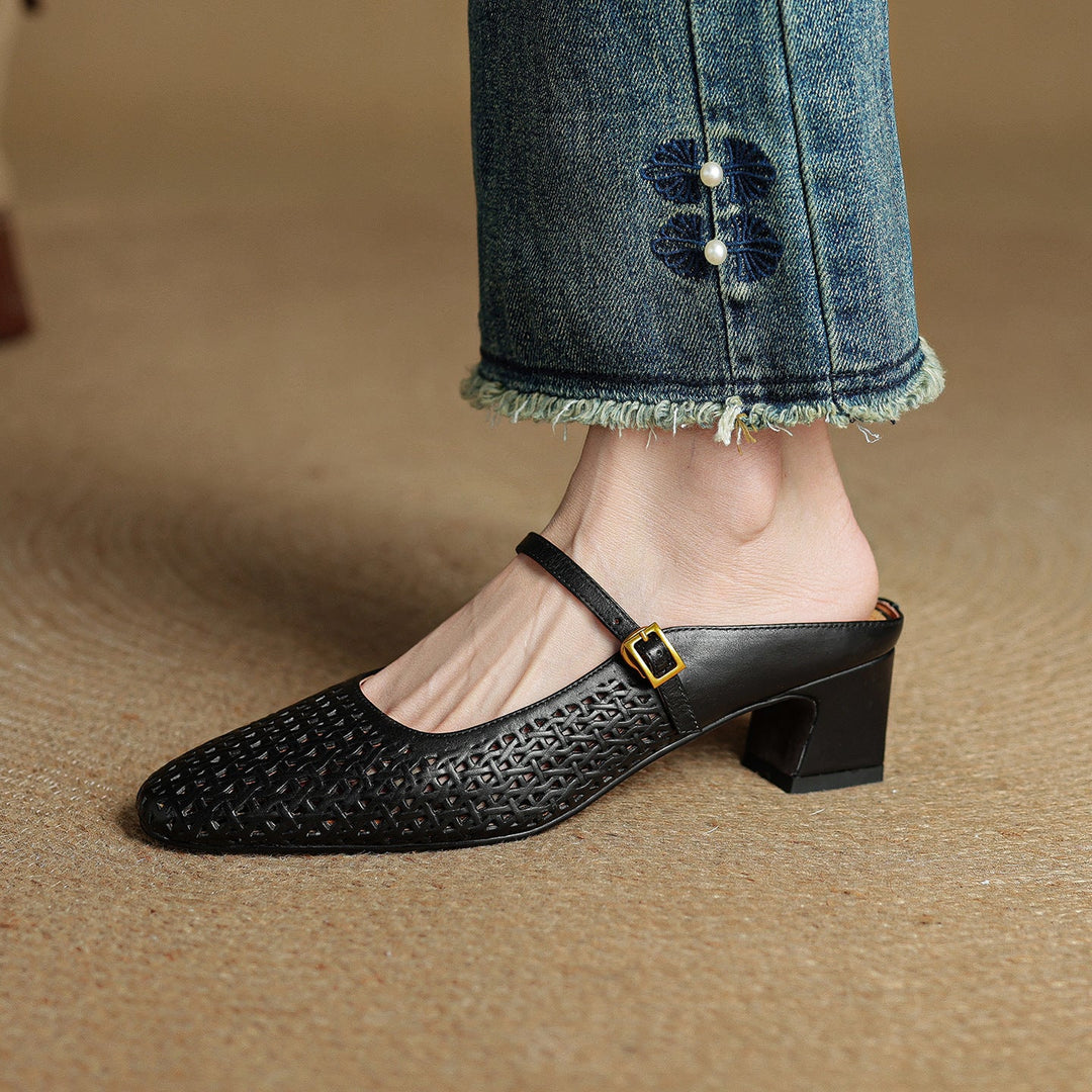 Arlen Genuine Leather Mary Jane Mules