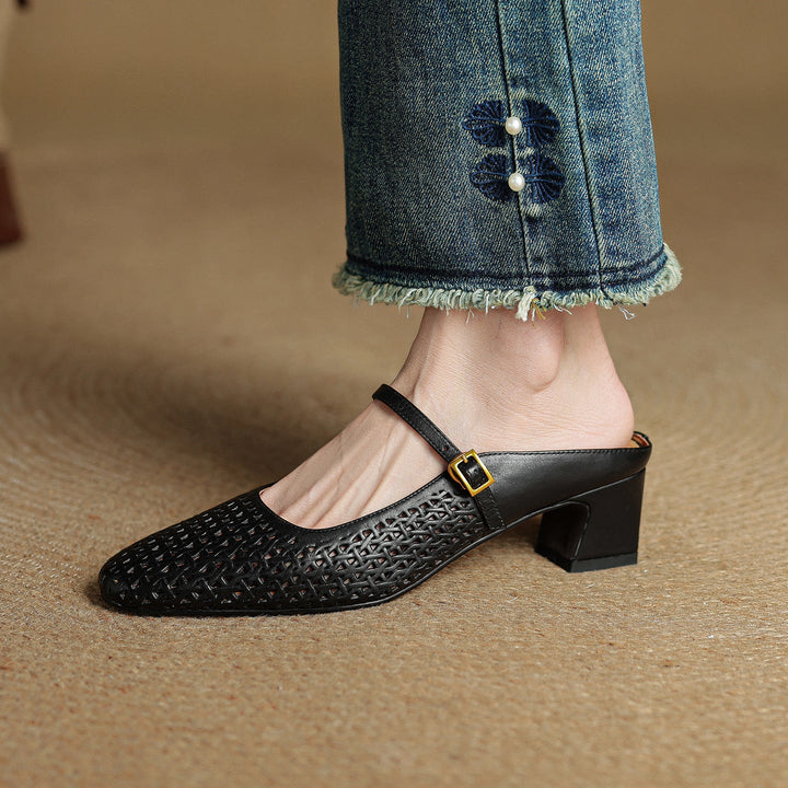 Arlen Genuine Leather Mary Jane Mules