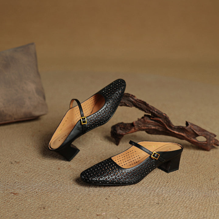 Arlen Genuine Leather Mary Jane Mules