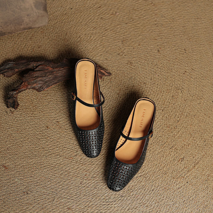 Arlen Genuine Leather Mary Jane Mules