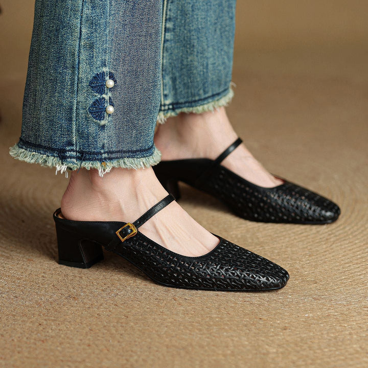 Arlen Genuine Leather Mary Jane Mules