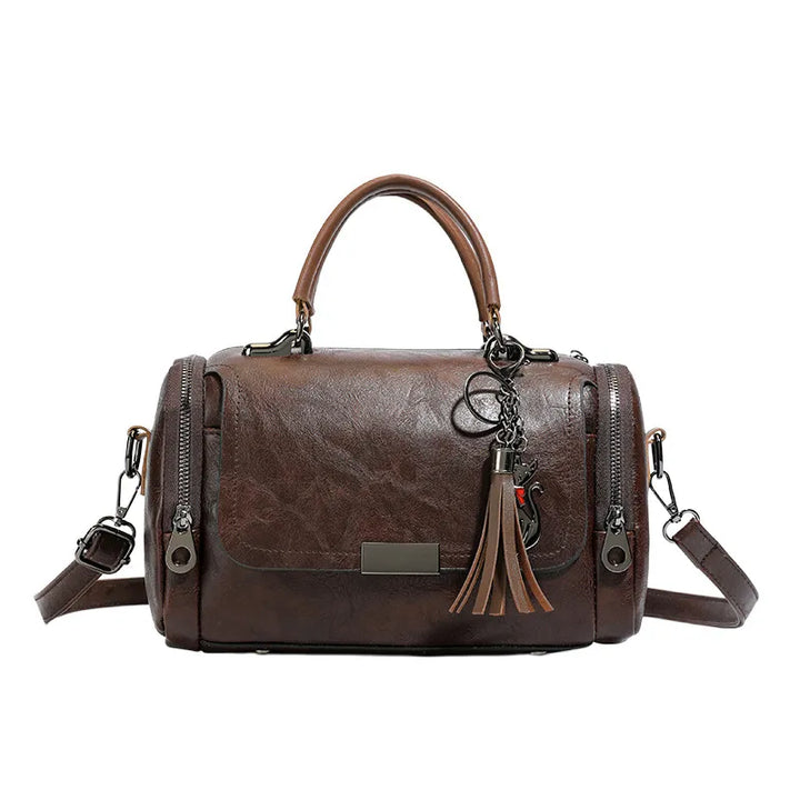 Women’s Vintage Boston Bag – Large Capacity Crossbody Shoulder Purse