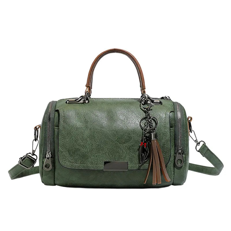 Women’s Vintage Boston Bag – Large Capacity Crossbody Shoulder Purse
