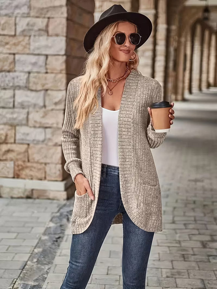 Lorraine | Ribbed Pocket Patchwork Long Sleeve Top