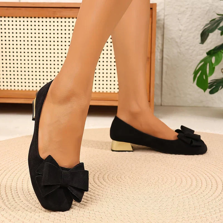Kathleen | Bow Block Heel Pumps