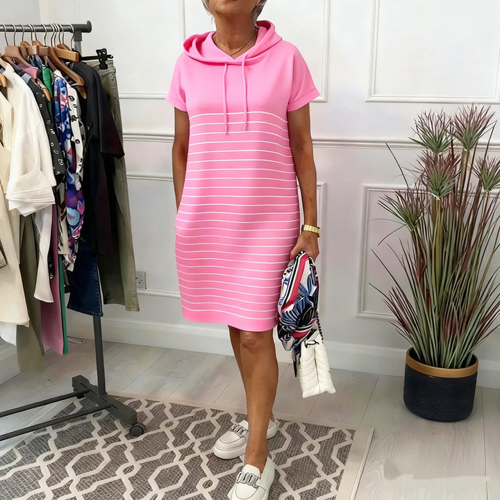 Gavellea - Women's Striped Hooded Dress