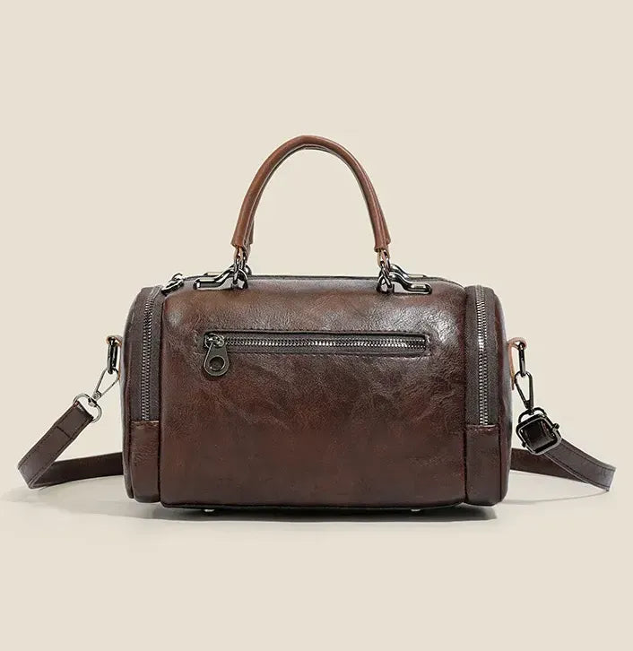 Women’s Vintage Boston Bag – Large Capacity Crossbody Shoulder Purse