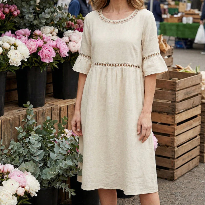 Pryline - Women’s Midi Linen Dress