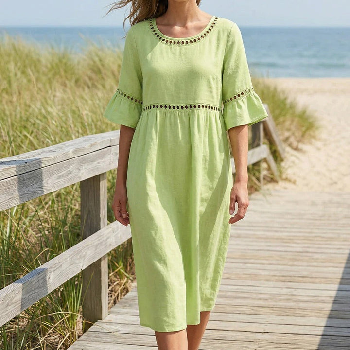 Pryline - Women’s Midi Linen Dress