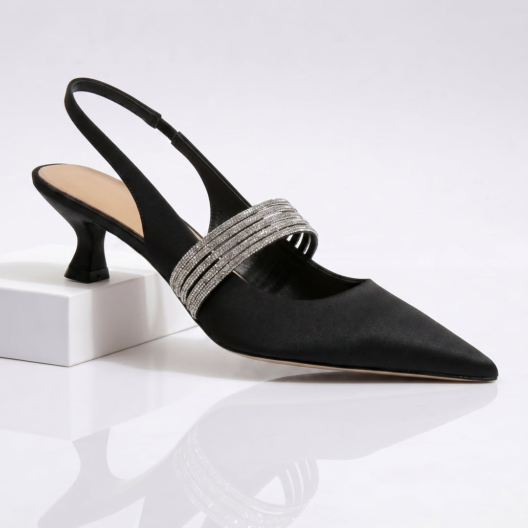 Liora Crystal Kitten Heels