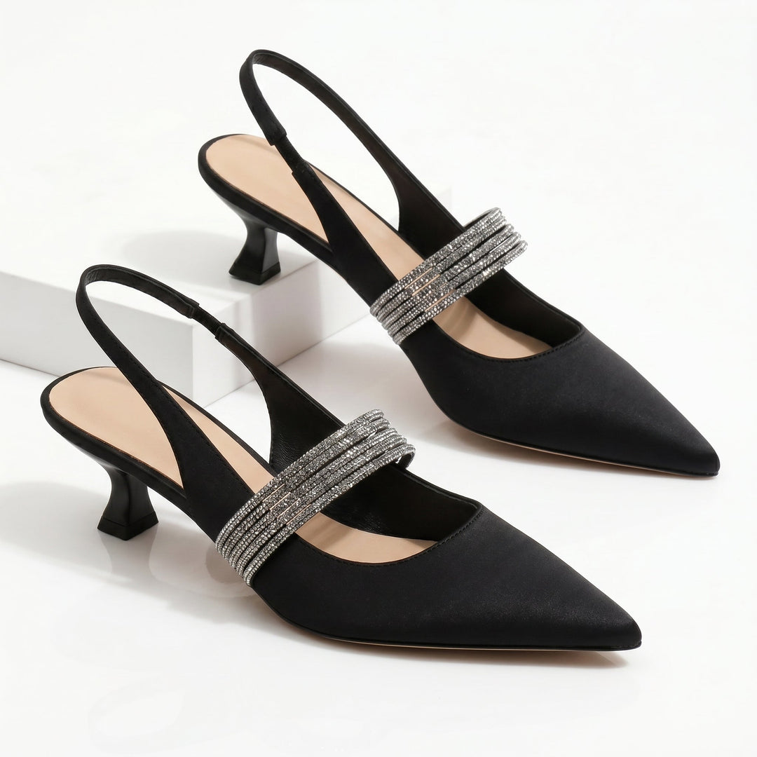 Liora Crystal Kitten Heels
