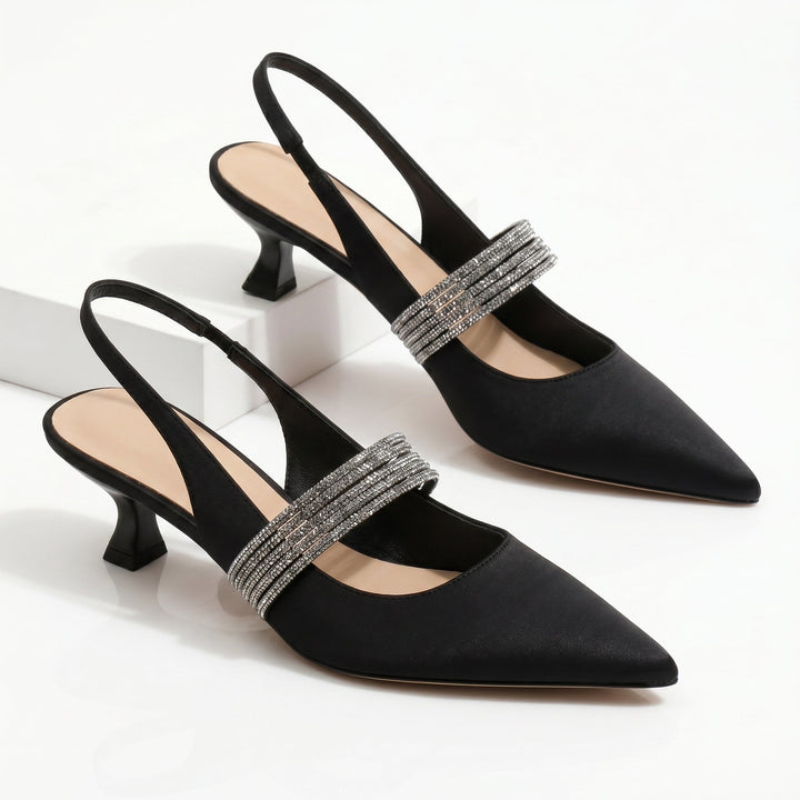 Liora Crystal Kitten Heels